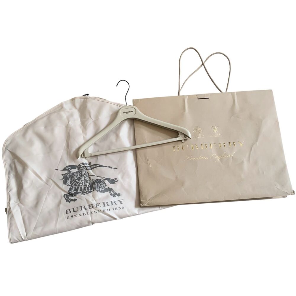 BURBERRY Designer Plastic Hanger Garment Cover Paper Logo Bag LOT